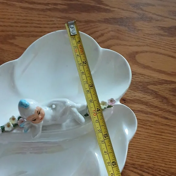 Vintage Lefton irridescent divided pixie candy dish - Picture 10 of 10
